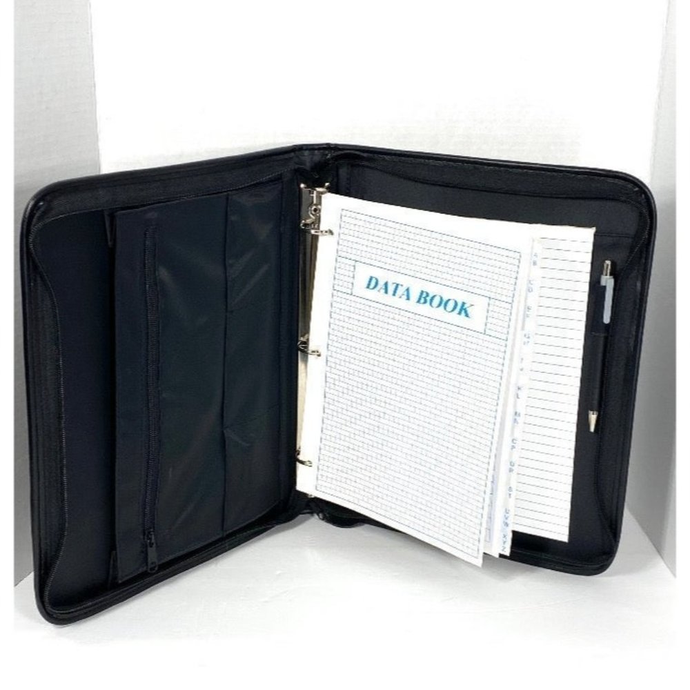 Black Leather 3 Ring Binder/Planner